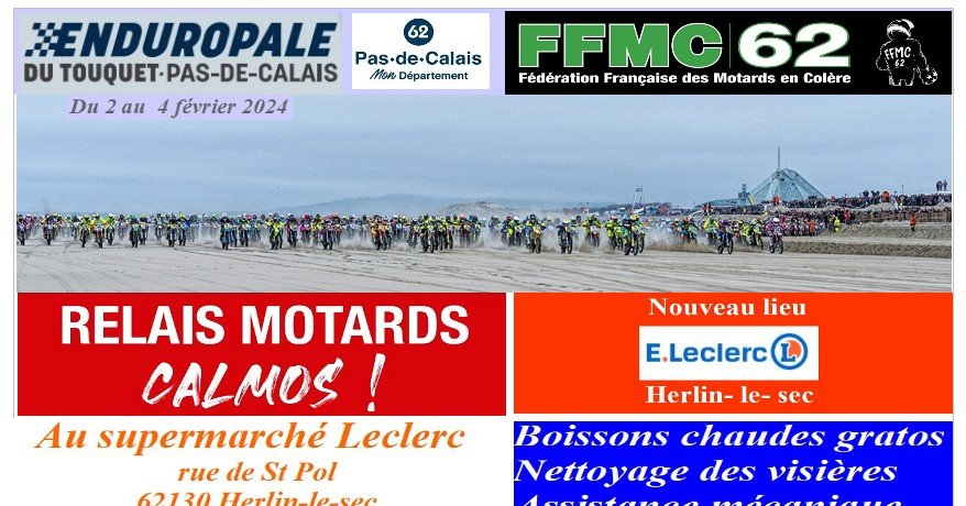 Enduropale Du Touquet 2024 Nouveau Lieu Pour Le Relais Motards Calmos