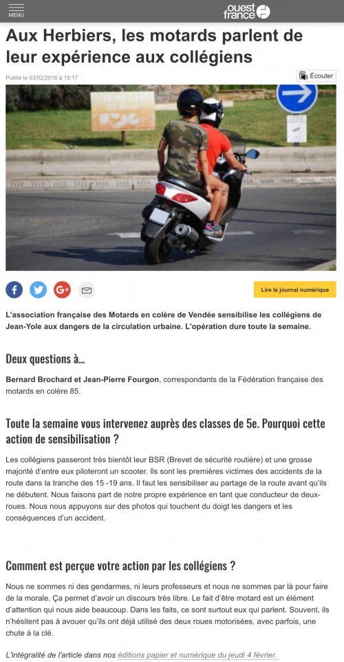 Ouest France - 4 Février 2016
